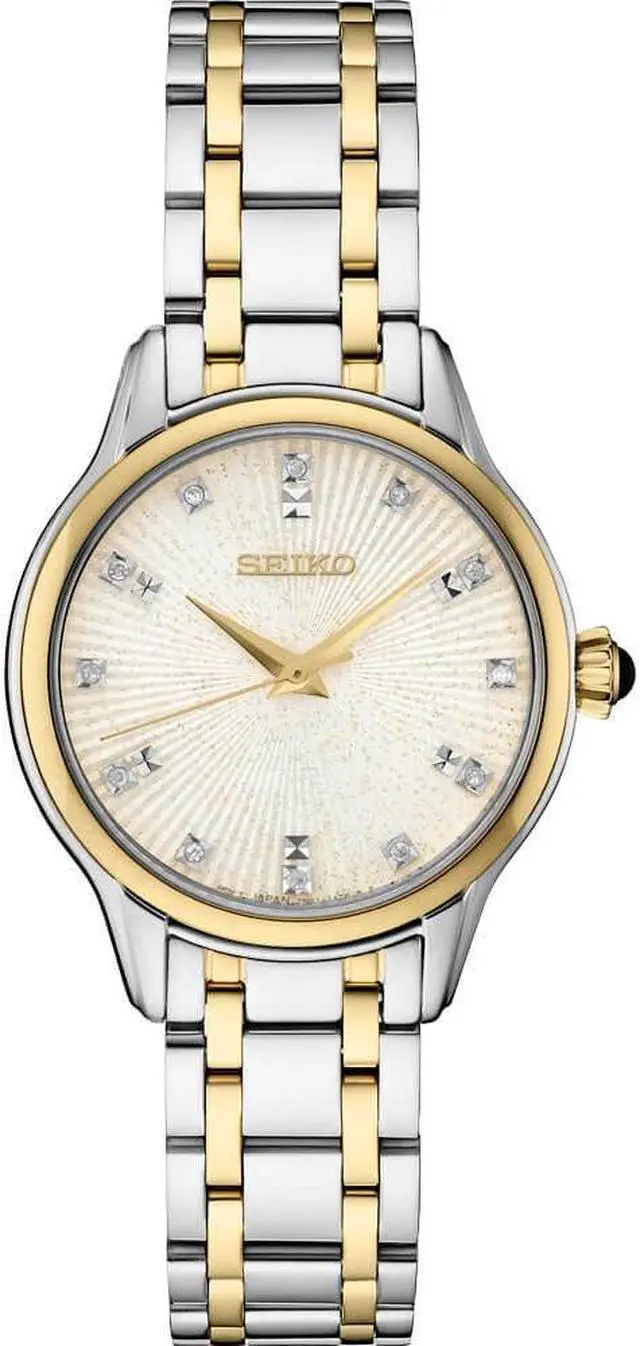 Main image of Seiko SRZ550 Diamond Collection Womens Quartz Watch - Ivory/Stainless Steel