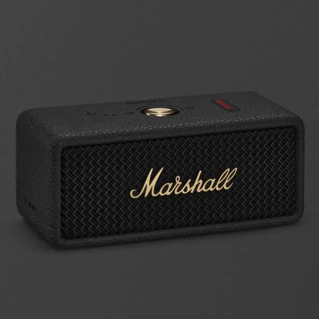 Alt view image 2 of 6 - Marshall EMBERTON3BK Emberton III Portable Bluetooth Speaker - Black/Brass