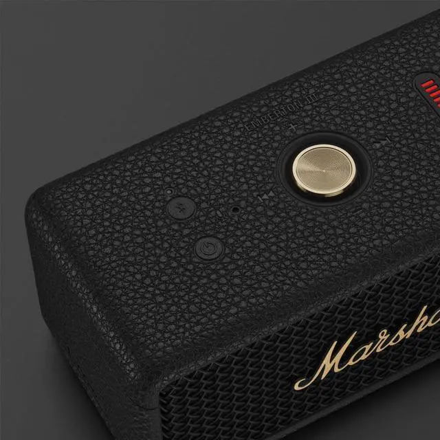 Alt view image 3 of 6 - Marshall EMBERTON3BK Emberton III Portable Bluetooth Speaker - Black/Brass