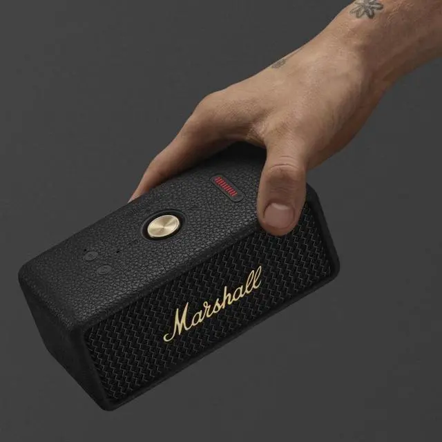 Alt view image 5 of 6 - Marshall EMBERTON3BK Emberton III Portable Bluetooth Speaker - Black/Brass