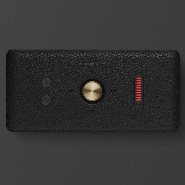 Alt view image 4 of 6 - Marshall EMBERTON3BK Emberton III Portable Bluetooth Speaker - Black/Brass