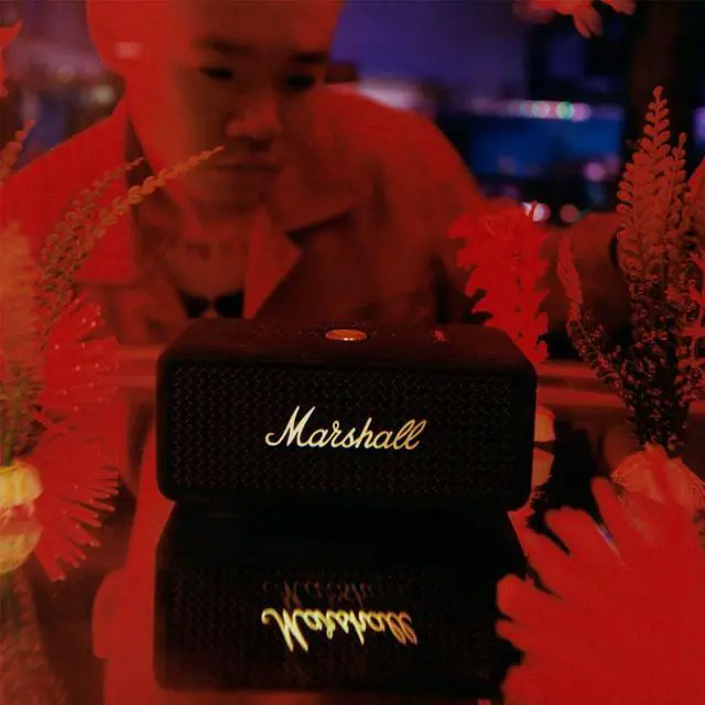 Alt view image 6 of 6 - Marshall EMBERTON3BK Emberton III Portable Bluetooth Speaker - Black/Brass