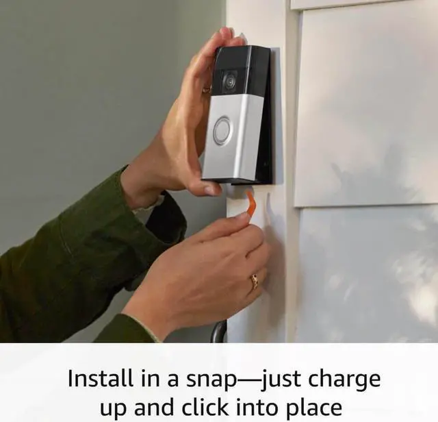 Alt view image 6 of 11 - Ring RINGSATIN24 Battery Doorbell (2024 Release) - Satin Nickel