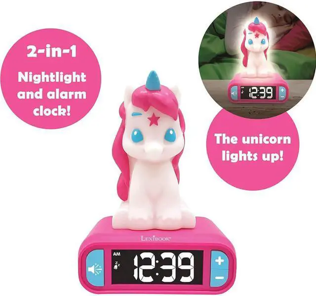 Alt view image 2 of 3 - Lexibook RL800UNI Digital Alarm Clock and Night Light for Kids - Unicorn