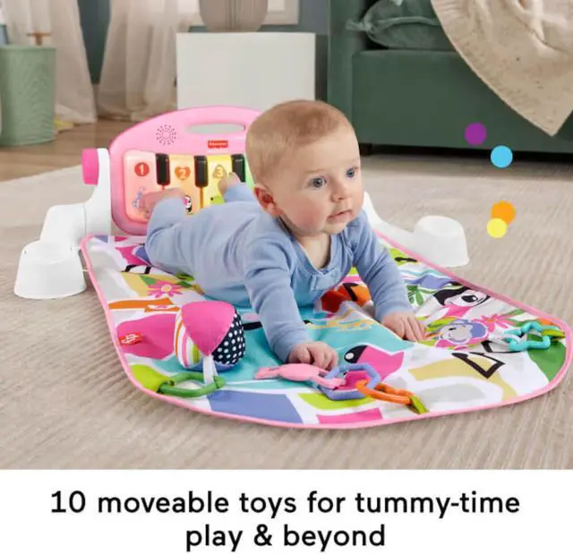 Alt view image 3 of 6 - Fisher-Price HRB14 Glow and Grow Kick and Play Piano Gym Baby Playmat - Pink