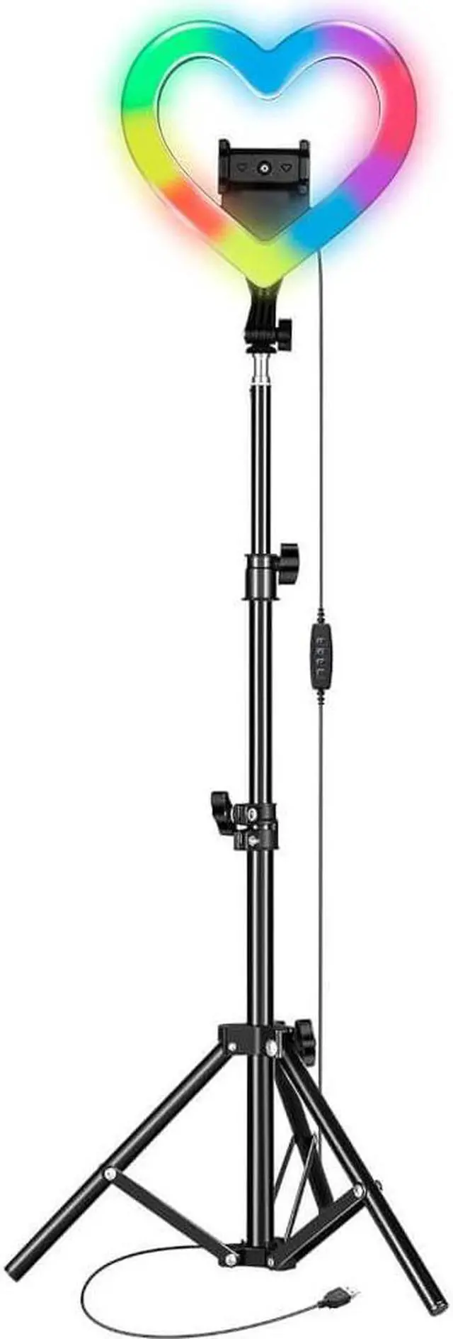 Main image of Supersonic SC2330RGB 10 inch Heart Shaped RGB Selfie Ring Light