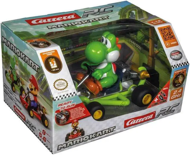 Alt view image 6 of 7 - Carrera 370200988 2.44 GHz Mario Kart Pipe Kart RC Car - Yoshi