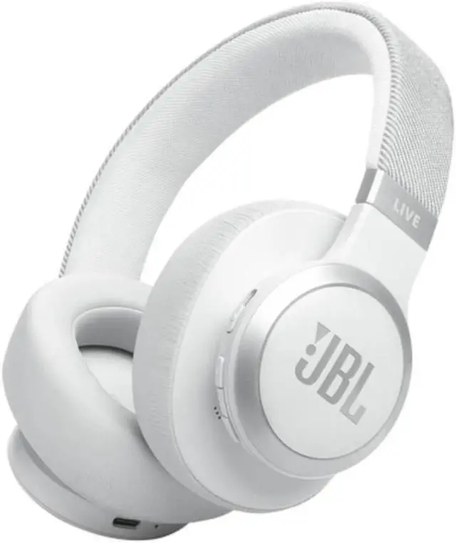 Main image of JBL LIVE 770NC - Wireless Over-Ear Headphones with True Adaptive Noise Cancelling with Smart Ambient  Up to 65 hours of battery life  Comfort-fit fabric headband & carrying pouch (White)