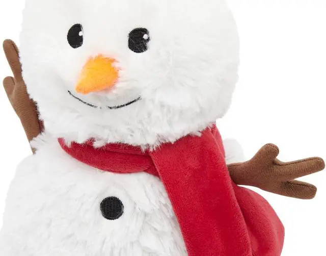Alt view image 4 of 4 - Warmies CPSMAN3 Microwavable French Lavender Scented Plush Red Scarf Snowman