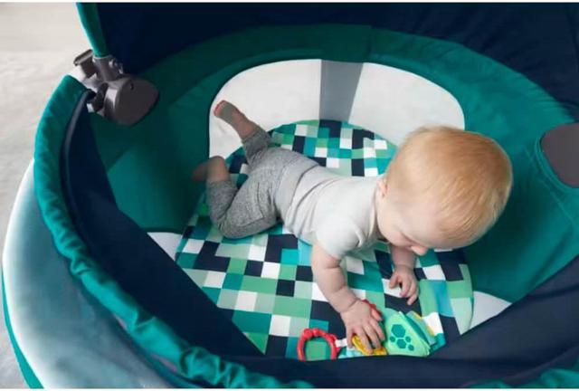 Alt view image 6 of 6 - Fisher-Price GHP44 On-the-Go Portable Baby Dome - Aqua Pixels