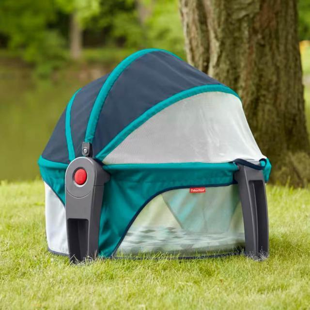Alt view image 5 of 6 - Fisher-Price GHP44 On-the-Go Portable Baby Dome - Aqua Pixels