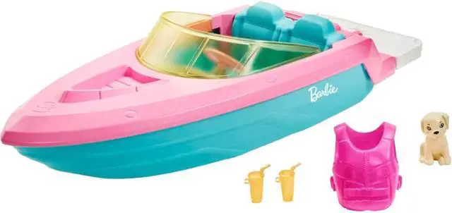 Main image of Mattel GRG29 Barbie Boat With Puppy and Accessories