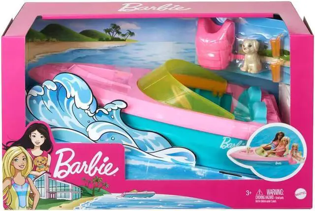 Alt view image 6 of 6 - Mattel GRG29 Barbie Boat With Puppy and Accessories