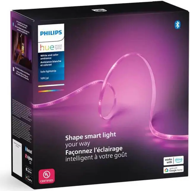 Alt view image 6 of 7 - Hue 589879 Solo White and Color Ambiance Lightstrip - 10 Ft.