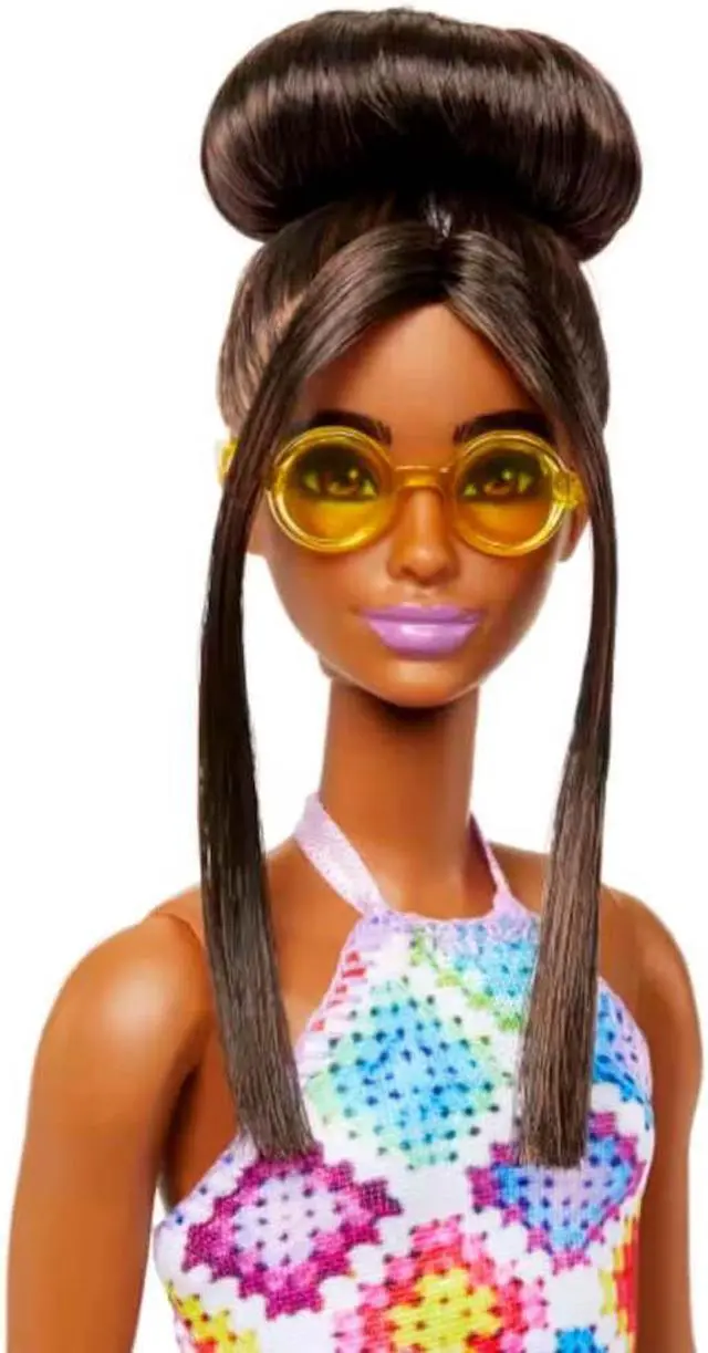 Alt view image 4 of 6 - Mattel HJT07 Barbie Fashionistas #210 With Bun and Crochet Halter Dress Doll