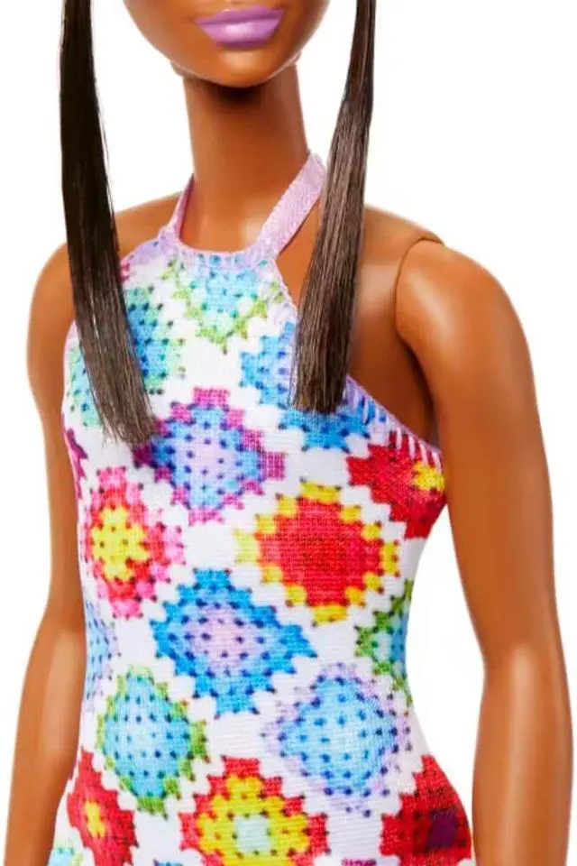 Alt view image 3 of 6 - Mattel HJT07 Barbie Fashionistas #210 With Bun and Crochet Halter Dress Doll