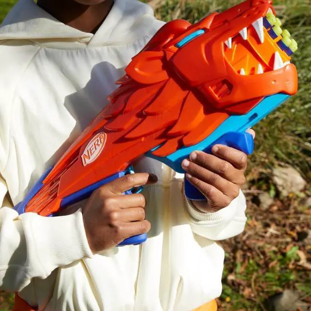 Alt view image 7 of 7 - Hasbro F8646 Nerf Junior Wild Lionfury Dart Blaster
