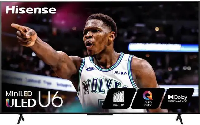 Main image of Hisense 55U6N 55 inch Class U6 Series Mini-LED ULED 4K Smart Google TV