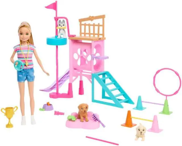 Main image of Mattel HRM10 Barbie And Stacie To The Rescue Puppy Playground Playset
