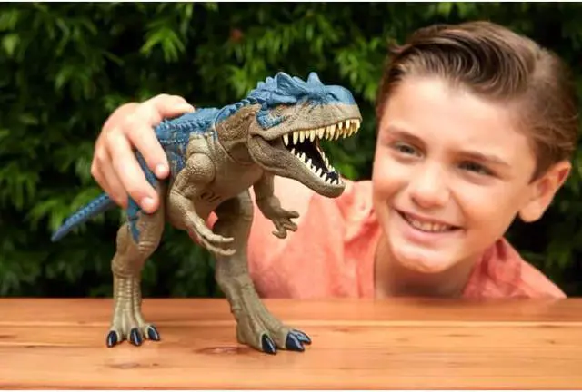 Alt view image 2 of 6 - Mattel HRX50 Jurassic World Ruthless Rampagin Allosaurus Dinosaur Toy