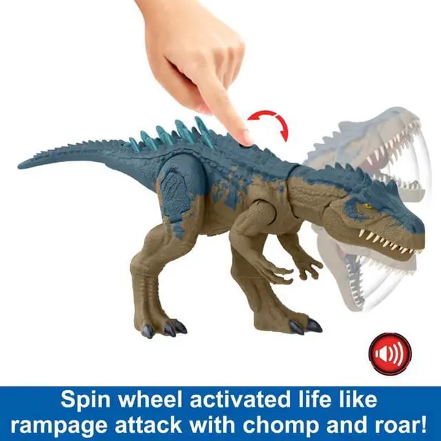 Alt view image 5 of 6 - Mattel HRX50 Jurassic World Ruthless Rampagin Allosaurus Dinosaur Toy