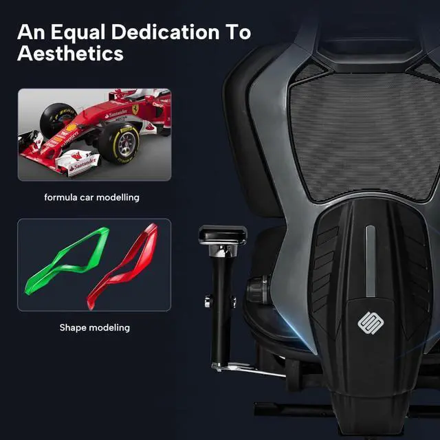 Alt view image 4 of 7 - Eureka Ergonomic ERKGC05GY Typhon Hybrid Ergonomic Gaming Chair - Gray