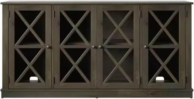 Main image of Twin Star Home OT6092PI14 Sideboard Buffet with Tempered Glass Doors - Spanish Gray