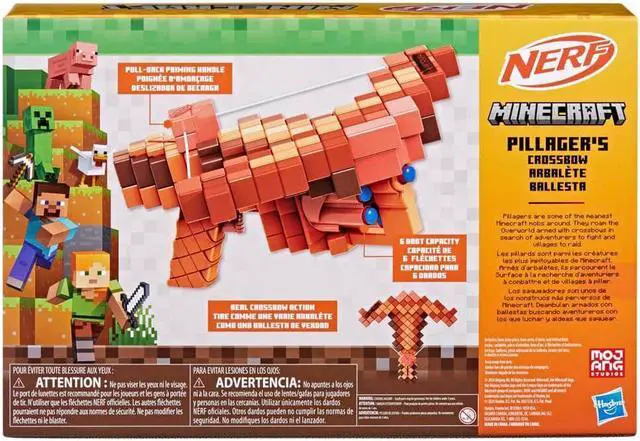 Alt view image 3 of 5 - Hasbro G0315 Nerf Minecraft Pillager Crossbow Dart Blaster