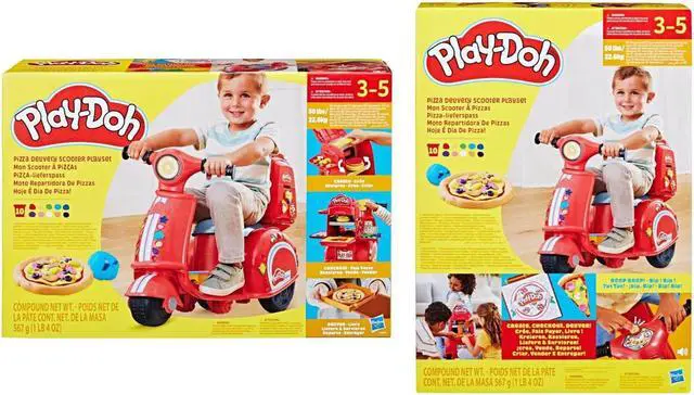 Alt view image 2 of 6 - Hasbro F8803 Play-Doh Pizza Delivery Kids Scooter Playset