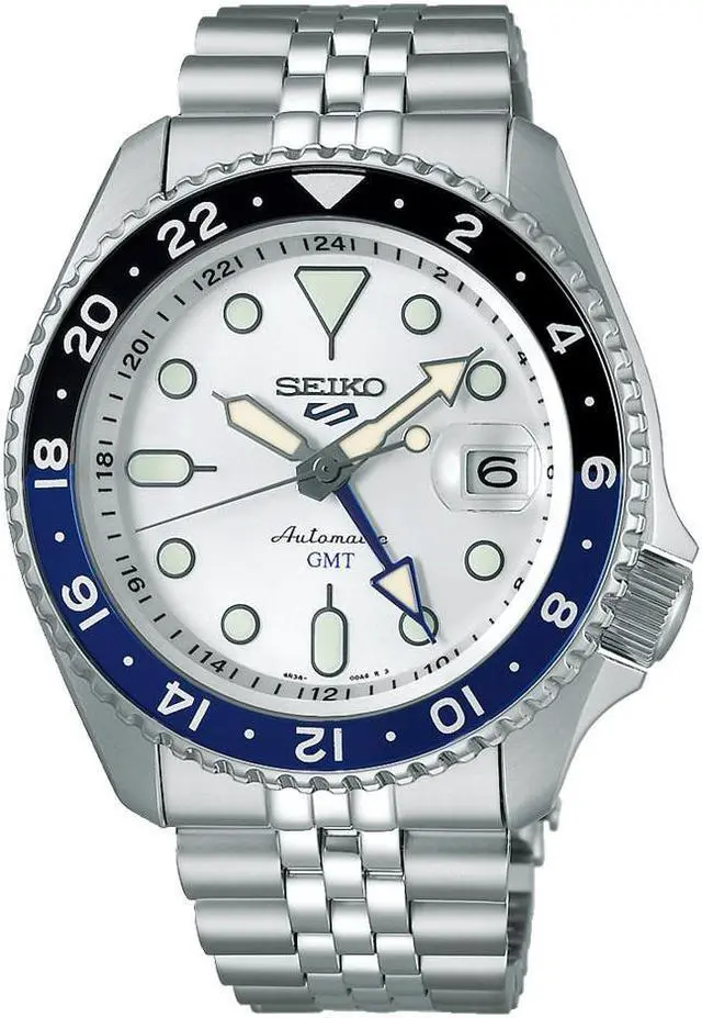 Main image of Seiko SSK033 5 Sports SKX Automatic Silver-Tone GMT Series Watch