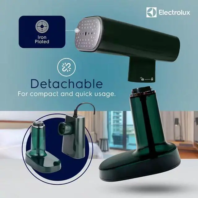 Alt view image 4 of 7 - Electrolux LX1200 SnapSteam Compact Handheld Garment Steamer - Pine Green