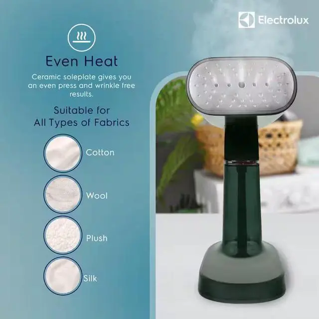 Alt view image 5 of 7 - Electrolux LX1200 SnapSteam Compact Handheld Garment Steamer - Pine Green