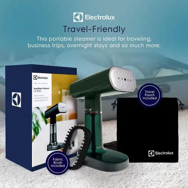 Alt view image 3 of 7 - Electrolux LX1200 SnapSteam Compact Handheld Garment Steamer - Pine Green