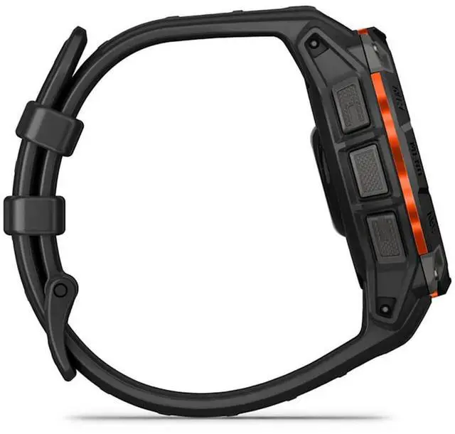 Alt view image 6 of 14 - Garmin Instinct® 3 45mm, Solar Charged Display, Rugged Outdoor GPS Smartwatch, Metal-Reinforced Bezel, Built-in Flashlight, Black