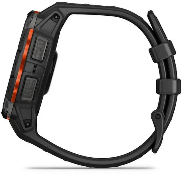 Alt view image 4 of 14 - Garmin Instinct® 3 45mm, Solar Charged Display, Rugged Outdoor GPS Smartwatch, Metal-Reinforced Bezel, Built-in Flashlight, Black