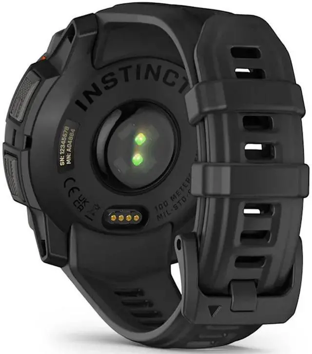 Alt view image 5 of 14 - Garmin Instinct® 3 45mm, Solar Charged Display, Rugged Outdoor GPS Smartwatch, Metal-Reinforced Bezel, Built-in Flashlight, Black