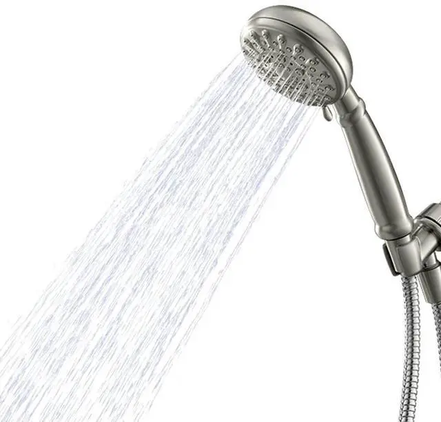 Alt view image 2 of 3 - Moen 23046SRN01 Banbury Five-Function 4 inch Diameter Handheld Spray Showerhead With Shower System - Spot Resist Brushe