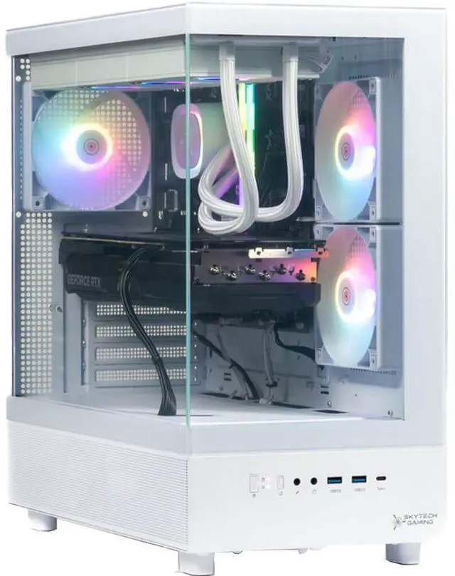 Main image of Skytech Azure 3 White Gaming Desktop - Ryzen 7 7800X3D - Nvidia RTX 4070 - 32GB/2TB