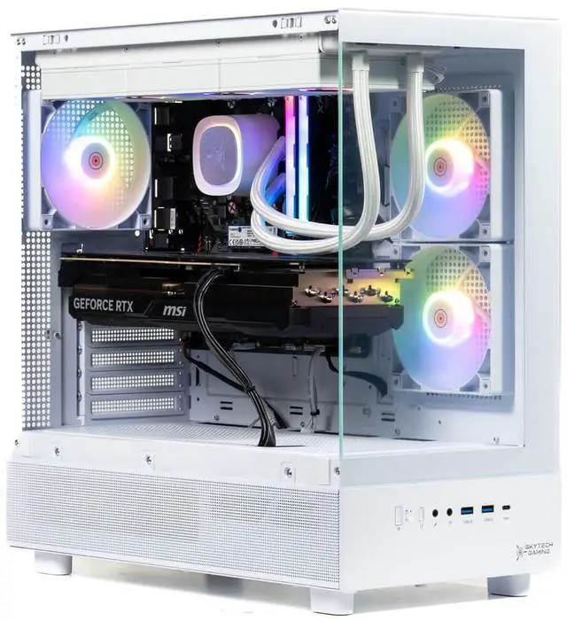 Alt view image 3 of 5 - Skytech Azure 3 White Gaming Desktop - Ryzen 7 7800X3D - Nvidia RTX 4070 - 32GB/2TB
