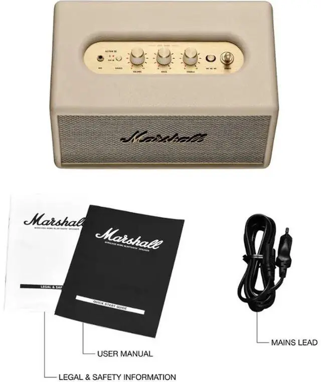 Alt view image 4 of 7 - Marshall ACTONIIIBTCR Acton III Bluetooth Speaker - Cream