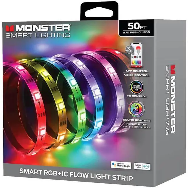 Alt view image 5 of 7 - Monster MLW71003ICM 50Ft. Multi-Color LED Light Strip