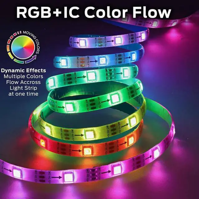 Alt view image 2 of 7 - Monster MLW71004ICM 100Ft. Multi-Color Flow LED Light Strip
