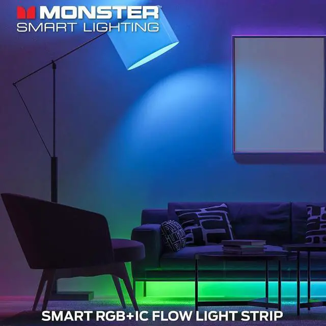 Alt view image 7 of 7 - Monster MLW71004ICM 100Ft. Multi-Color Flow LED Light Strip