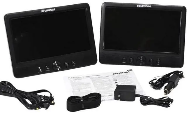 Alt view image 2 of 7 - Sylvania SDVD1082 10.1 inch Dual-Screen Portable DVD Player -  - Black