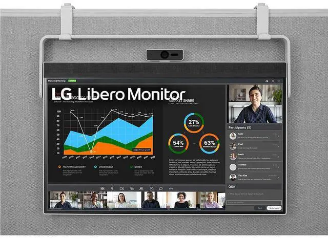 Alt view image 3 of 7 - LG 27" 75 Hz IPS QHD IPS Libero Monitor with Detachable Full HD Webcam 5 ms (GtG at Faster) FreeSync (AMD Adaptive Sync) Flat Panel 27MQ70QC-S