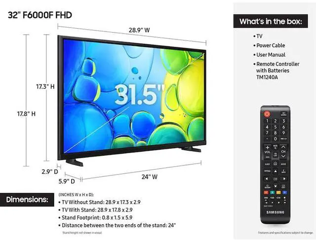 Alt view image 3 of 7 - Samsung UN32F6000 32 inch Class FHD Smart TV