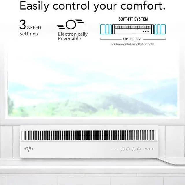 Alt view image 3 of 7 - Vornado PROFILEWHT Profile Window Air Circulator Fan with Reversible Exhaust - White