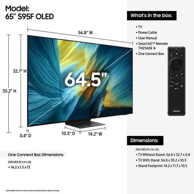 Alt view image 6 of 8 - Samsung QN65S95F 65 inch Class OLED 4K S95F Vision AI Smart TV (2025)