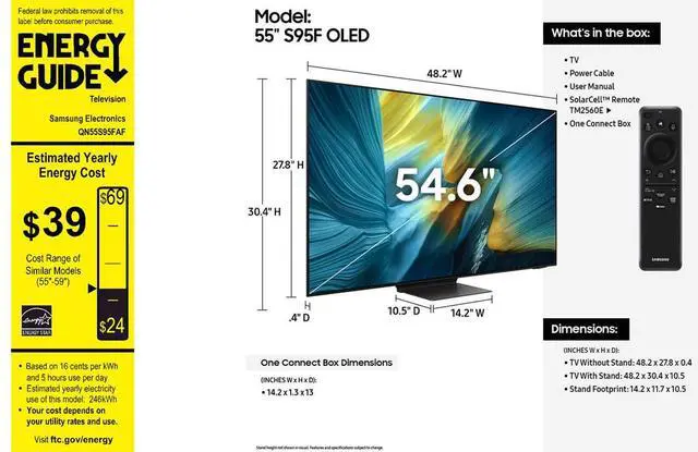 Alt view image 7 of 8 - Samsung QN55S95F 55 inch Class OLED 4K S95F Vision AI Smart TV (2025)