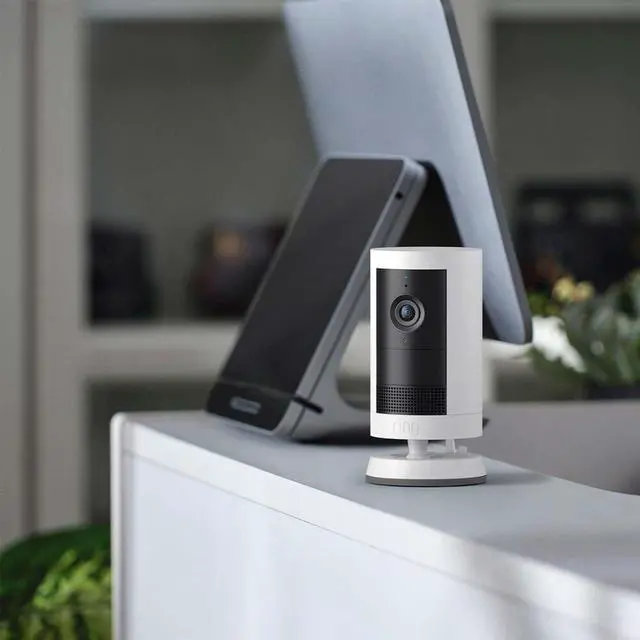 Alt view image 4 of 5 - Ring OUTDRCAMPLSW Outdoor Cam Plus Stick-Up Battery Camera - White